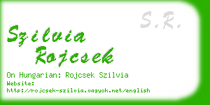 szilvia rojcsek business card